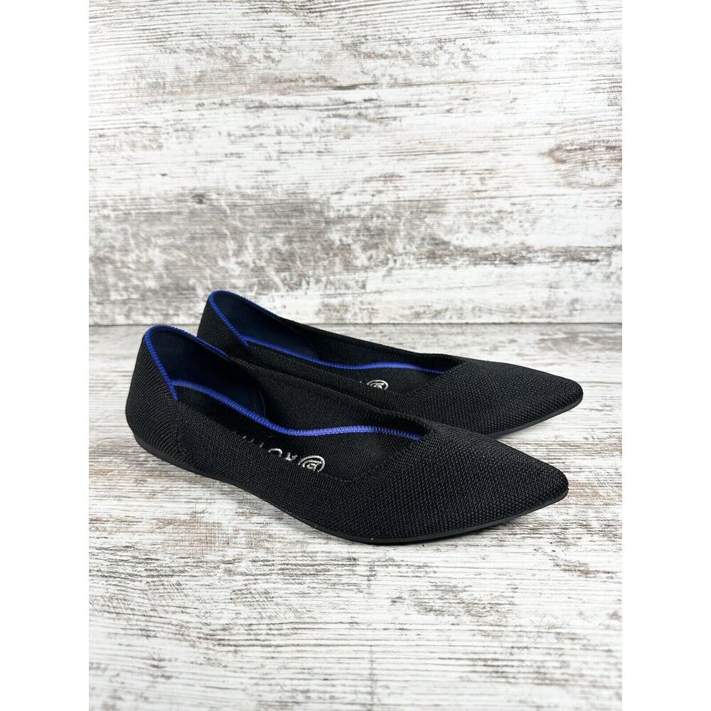Women's Rothy's The Point Black Ballet Flats Sz 7